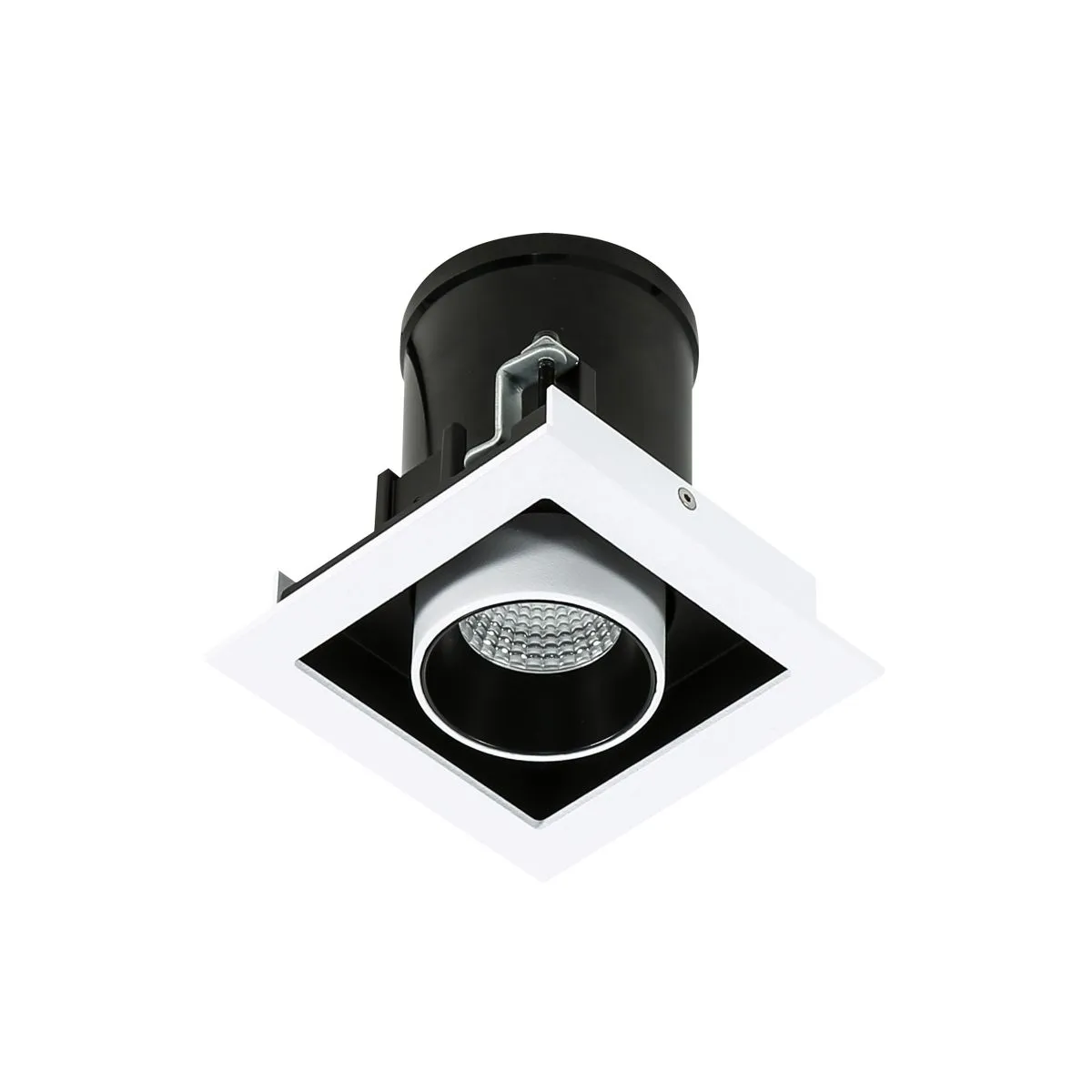 Mercanta Single, nowoczesna wpuszczana lampa sufitowa, biało czarna, LED, 3000K, GL7117-1/12W 3000K